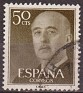 Spain 1955 General Franco 50 CTS Brown Edifil 1149. Spain 1955 1149 Franco usado. Uploaded by susofe
